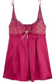 Medina lace-trimmed stretch silk-satin camisole