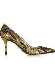 Grace metallic coated suede pumps