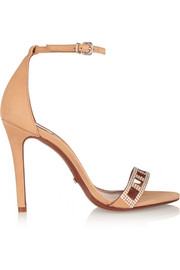 Crystal-embellished suede sandals