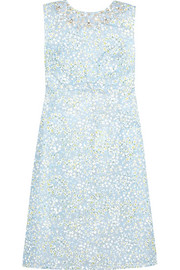 Olinda embellished printed silk-organza dress